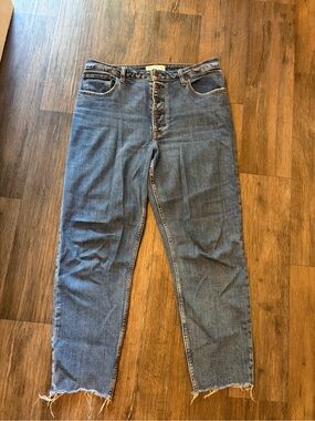 Abercrombie & Fitch Women's The Mom High Rise Curve Love Blue Jeans Size 10R